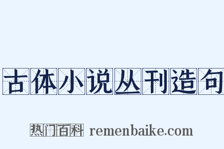 古体小说丛刊造句是什么意思的图片